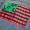 Flag Denim-Jacke, helle Waschung