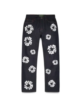 Gerade „Cotton Wreath“-Denim-Jeanshose mit Selvedge