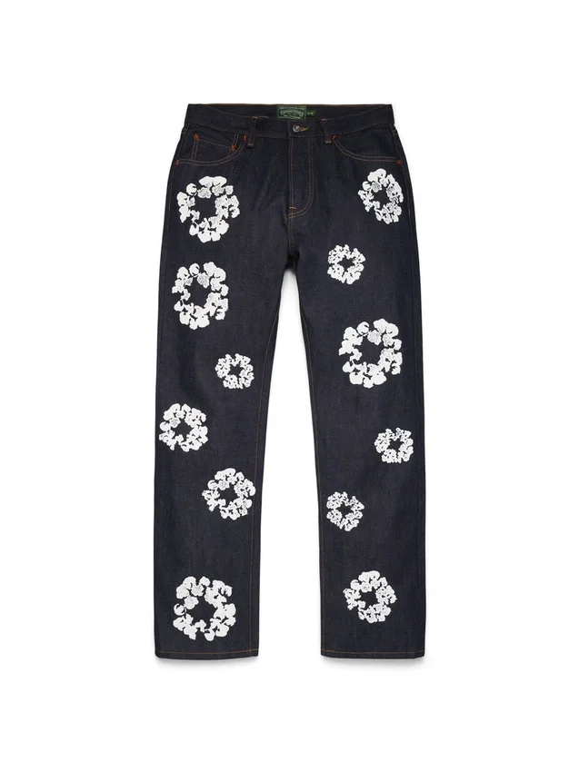 Gerade „Cotton Wreath“-Denim-Jeanshose mit Selvedge