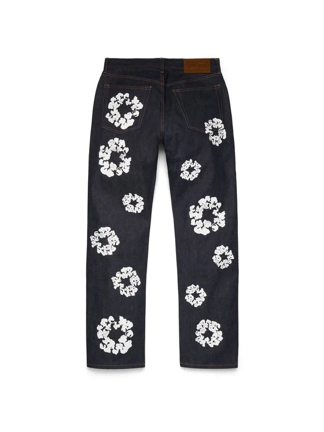 Gerade „Cotton Wreath“-Denim-Jeanshose mit Selvedge