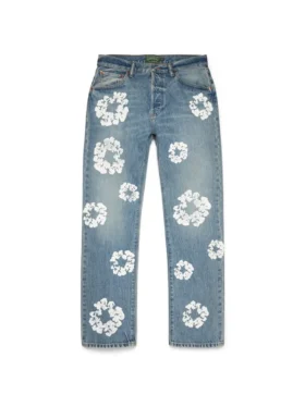 Gerade geschnittene Denim-Jeans „Cotton Wreath“ in heller Waschung