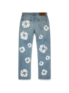 Gerade geschnittene Denim-Jeans „Cotton Wreath“ in heller Waschung