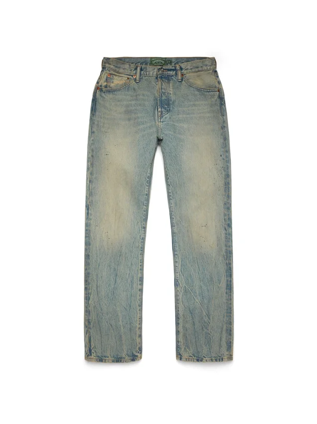 Gerade geschnittene Denim-Jeans in Dirty-Waschung