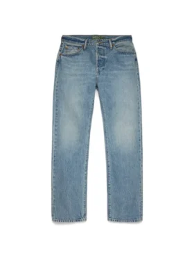 Gerade geschnittene Denim-Jeans in heller Waschung