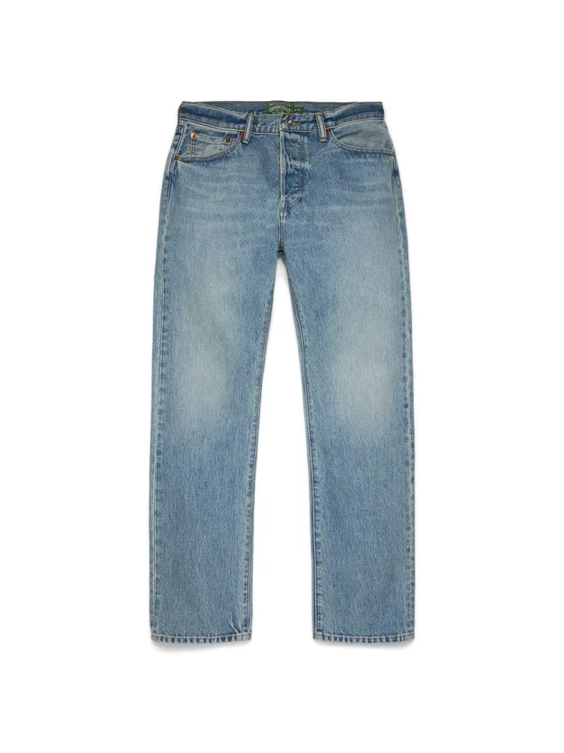 Gerade geschnittene Denim-Jeans in heller Waschung