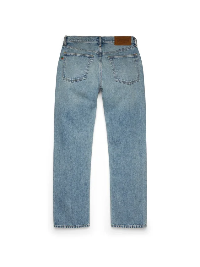 Gerade geschnittene Denim-Jeans in heller Waschung