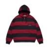 Gestreifter Zip-Hoodie mit Wappen Rot/Marineblau