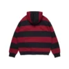 Gestreifter Zip-Hoodie mit Wappen Rot/Marineblau