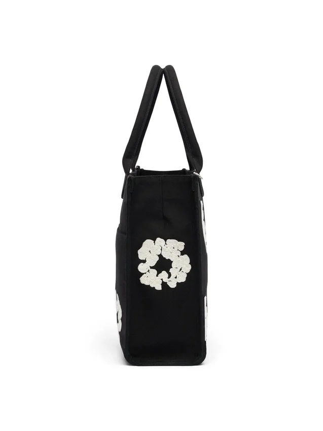 Große Baumwoll-Canvas-Tasche mit „Cotton Wreath“-Motiv