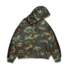 Hoodie mit Reißverschluss, Pailletten-Einsätzen an den Ärmeln und Camouflage-Muster