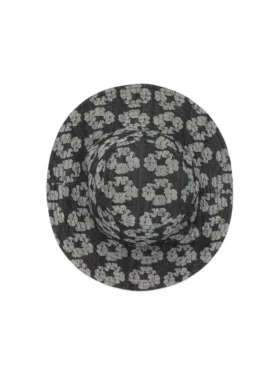 Jacquard-Wreath-Bucket-Hat, gewaschen, schwarz