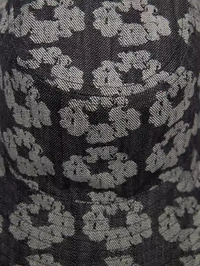 Jacquard-Wreath-Bucket-Hat, gewaschen, schwarz