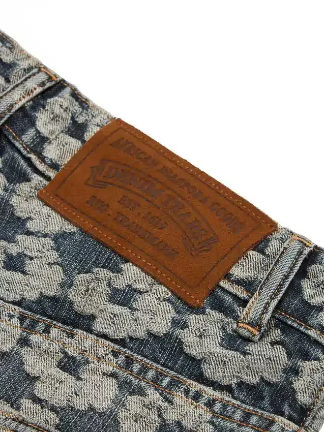 Jacquard-Wreath-Denim-Jeansshorts