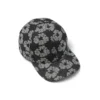 Jacquard Wreath Denim-Kappe, Washed Black