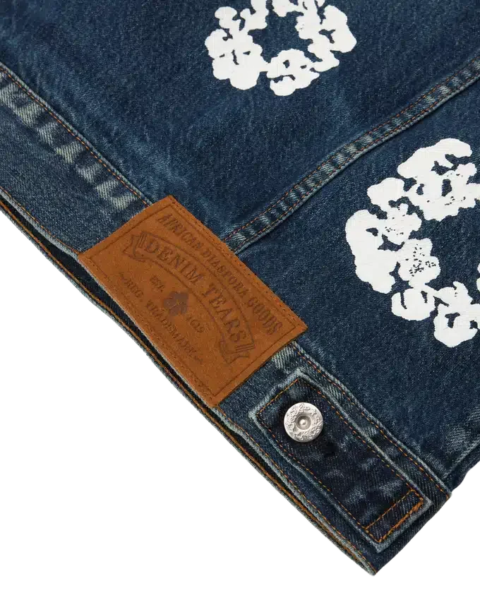 Jeansjacke aus Cotton Wreath-Denim, dunkle Waschung