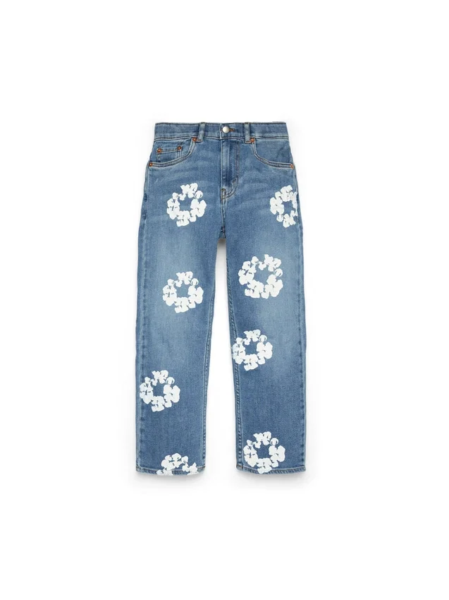 Kinder-Denim-Jeanshose „Cotton Wreath“ in Hellindigo