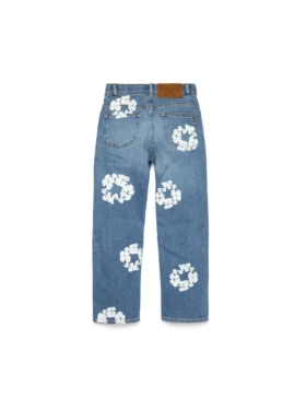 Kinder-Denim-Jeanshose „Cotton Wreath“ in Hellindigo