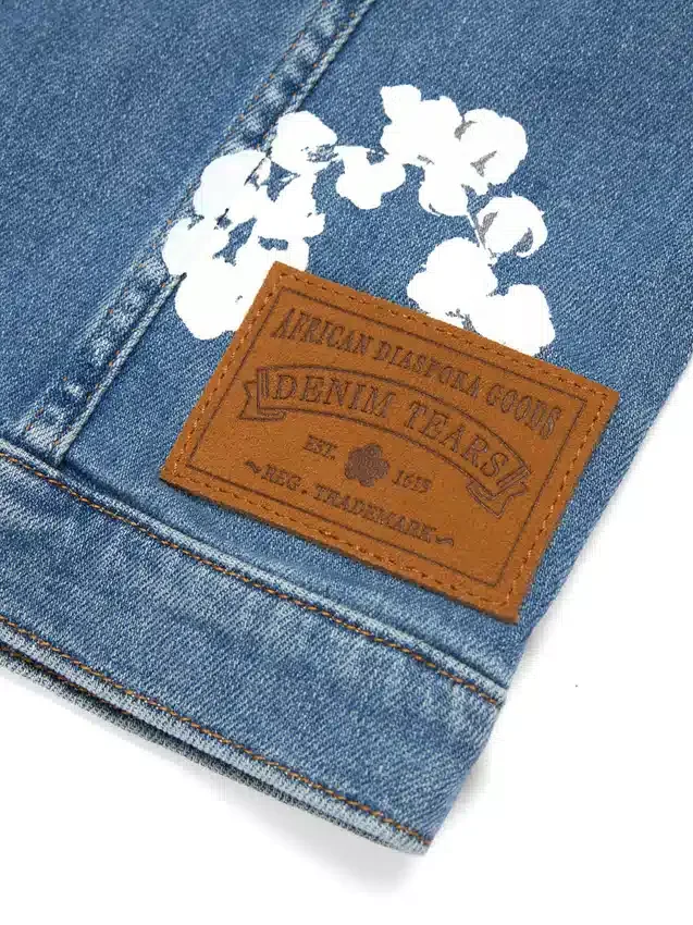 Kinder-Denim-Jeansjacke „Cotton Wreath“ in Hellindigo
