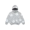 Kinder-Kapuzenpullover mit Reißverschluss „Cotton Wreath“, grau