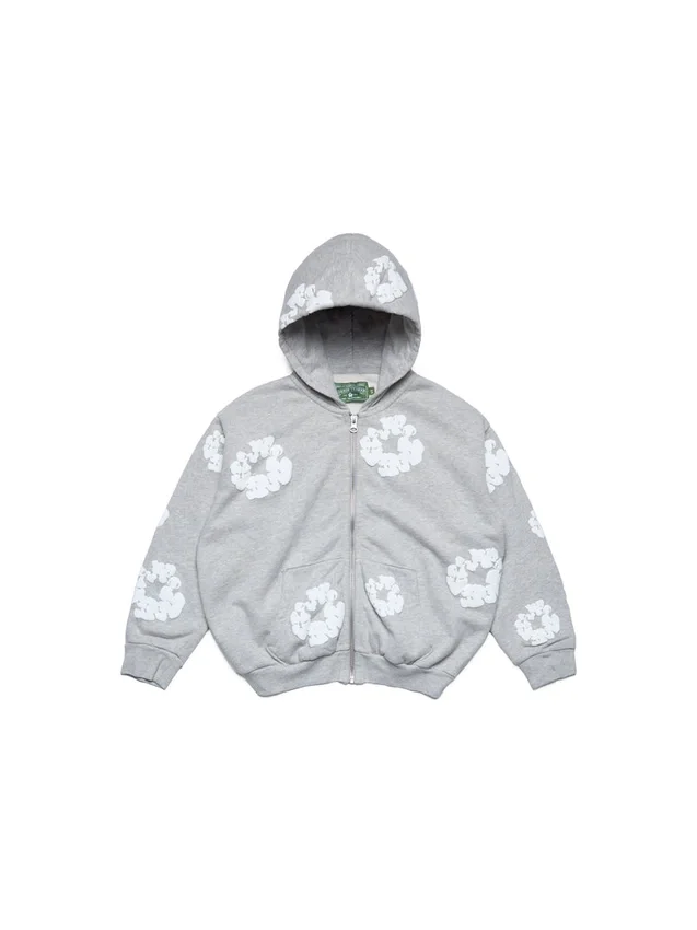 Kinder-Kapuzenpullover mit Reißverschluss „Cotton Wreath“, grau