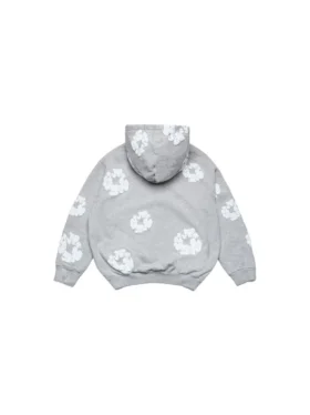 Kinder-Kapuzenpullover mit Reißverschluss „Cotton Wreath“, grau