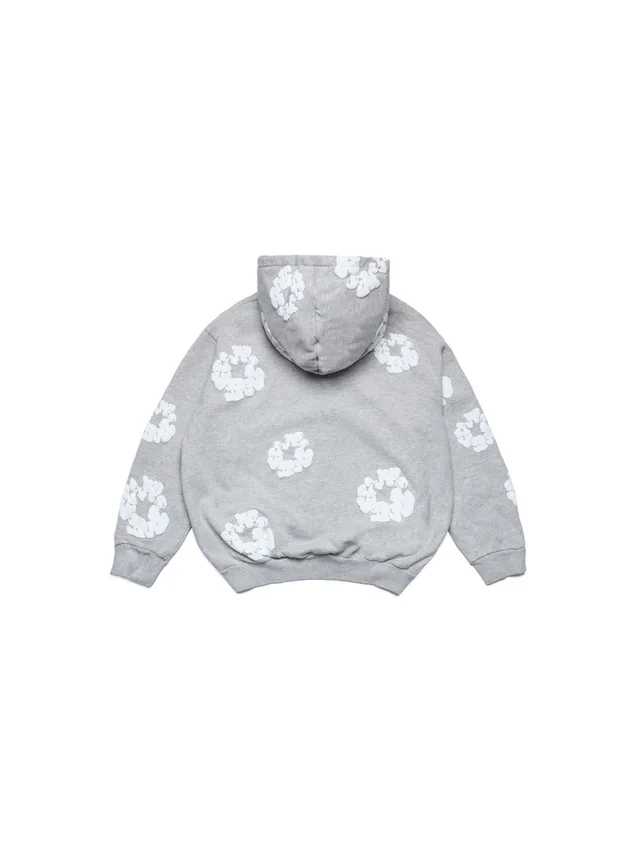 Kinder-Kapuzenpullover mit Reißverschluss „Cotton Wreath“, grau