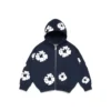 Kinder-Kapuzenpullover mit Reißverschluss „Cotton Wreath“ in Marineblau