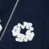 Kinder-Kapuzenpullover mit Reißverschluss „Cotton Wreath“ in Marineblau
