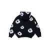 Kinder-Kapuzenpullover mit Reißverschluss „Cotton Wreath“, schwarz