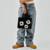 Kleine Canvas-Tasche „Cotton Wreath“