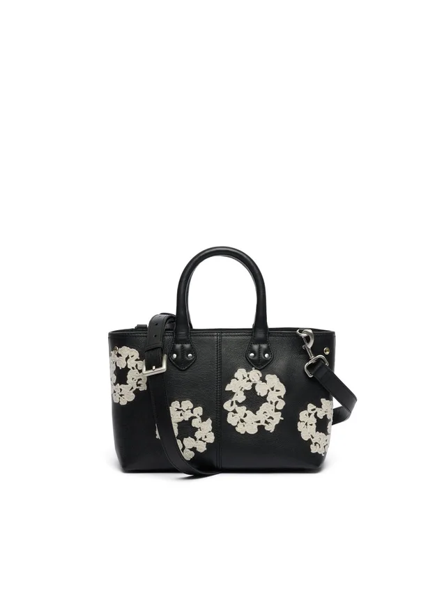 Kleine Ledertasche „Cotton Wreath“