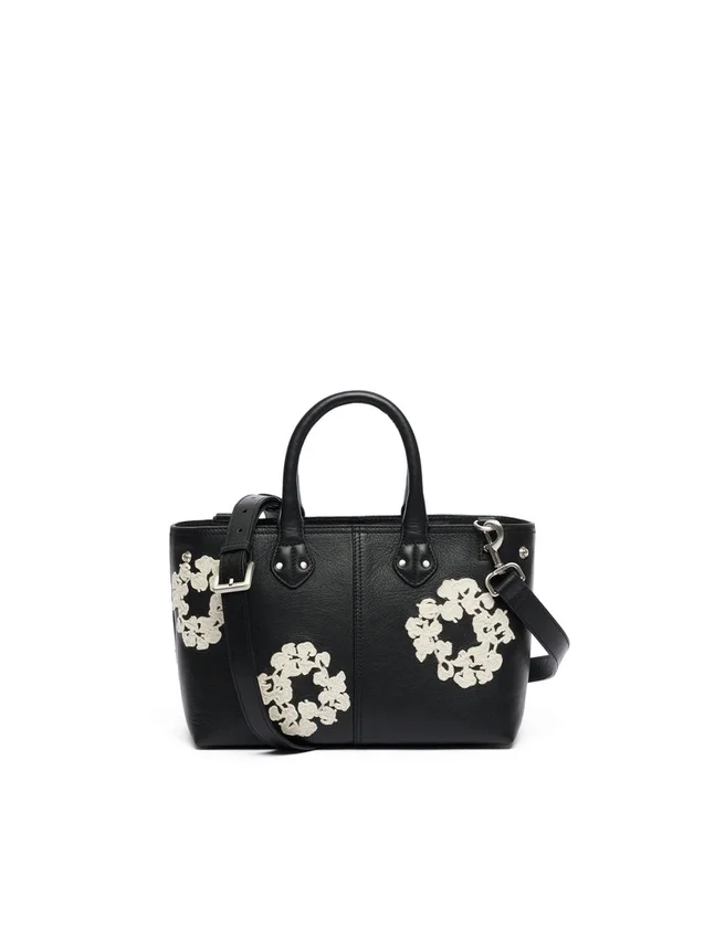 Kleine Ledertasche „Cotton Wreath“