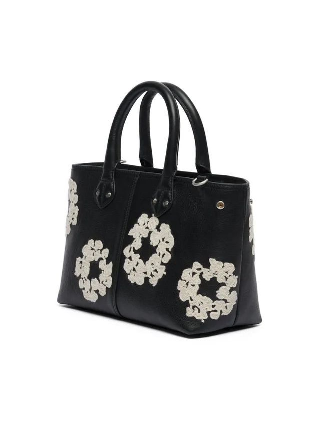 Kleine Ledertasche „Cotton Wreath“