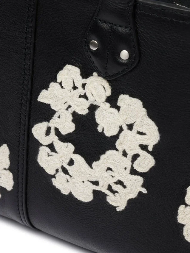Kleine Ledertasche „Cotton Wreath“