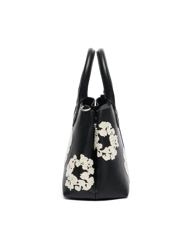 Kleine Ledertasche „Cotton Wreath“