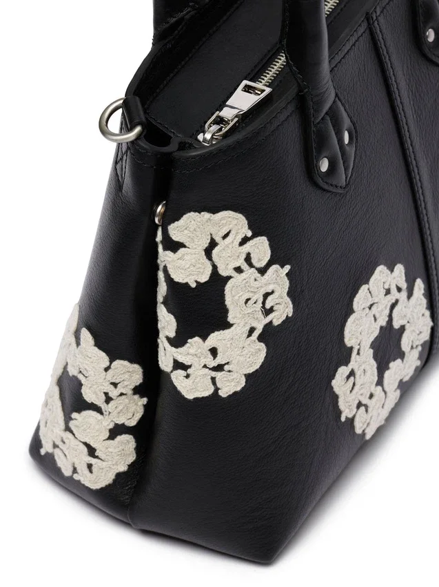 Kleine Ledertasche „Cotton Wreath“