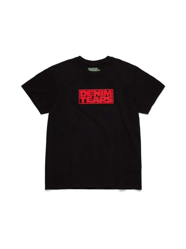 „Larmes de Denim“-T-Shirt, schwarz