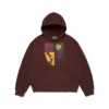 Libertas Crest Kapuzenpullover mit Reißverschluss, gewaschenes Braun