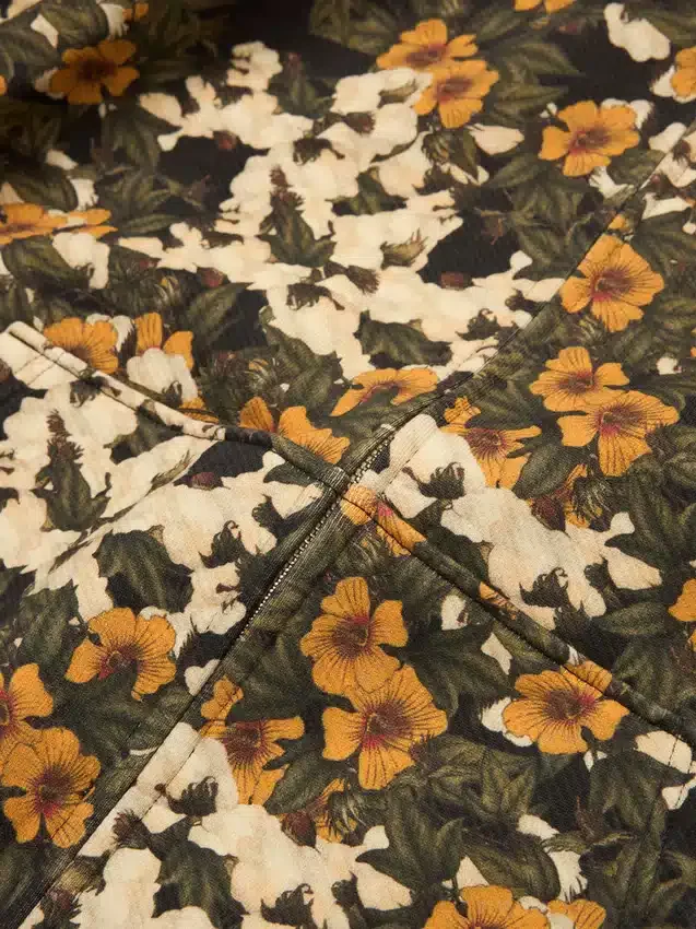 Libertas-Hoodie mit Reißverschluss und Blumenprint