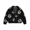 Mohair-Strickjacke „Cotton Wreath“ in Schwarz
