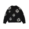 Mohair-Strickjacke „Cotton Wreath“ in Schwarz
