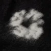 Mohair-Strickjacke „Cotton Wreath“ in Schwarz
