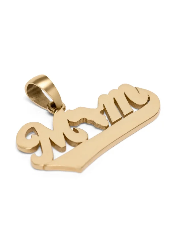 „Mom“-Anhänger aus Gold