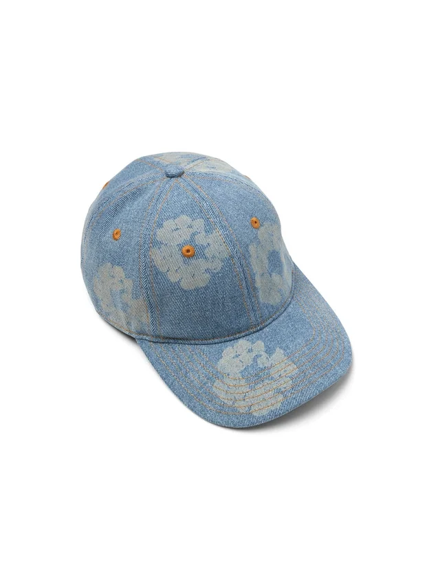Mono Cotton Wreath Raw Denim-Kappe, helle Waschung