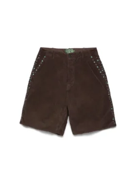Oxidierte Cord-Shorts mit Nieten