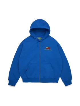 Pan-African-Kapuzenpullover mit Reißverschluss, blau