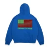 Pan-African-Kapuzenpullover mit Reißverschluss, blau