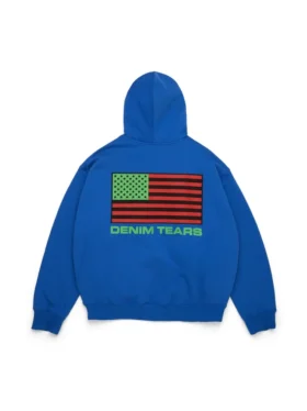 Pan-African-Kapuzenpullover mit Reißverschluss, blau