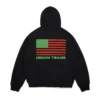 Pan-African-Kapuzenpullover mit Reißverschluss, schwarz