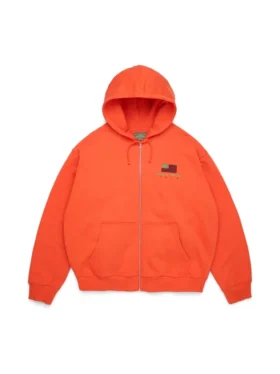 Panafrikanischer Kapuzenpullover mit Reißverschluss, orange